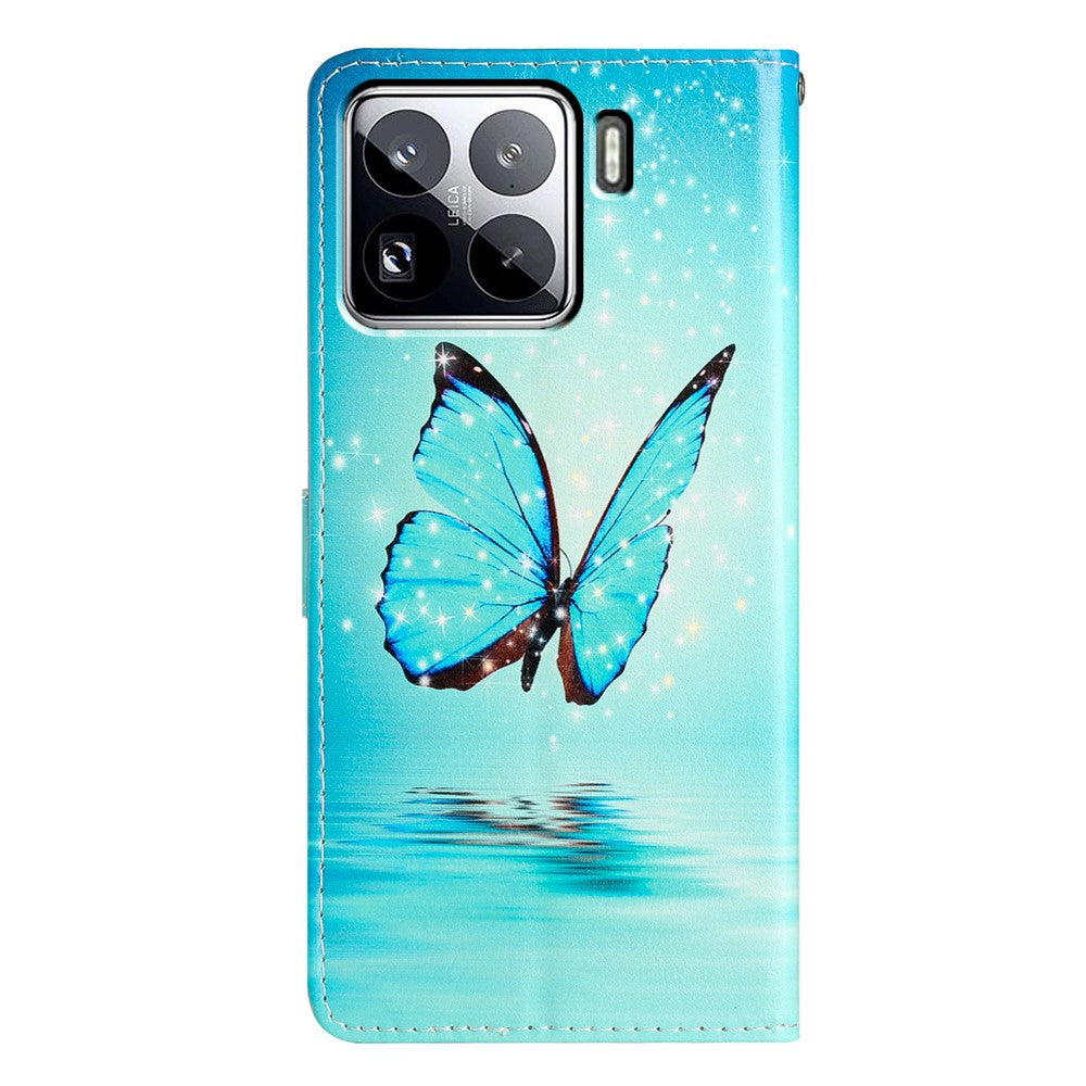 For Xiaomi 15 Pro Wallet Case PU Leather Pattern Printing Stand Phone Cover with Strap