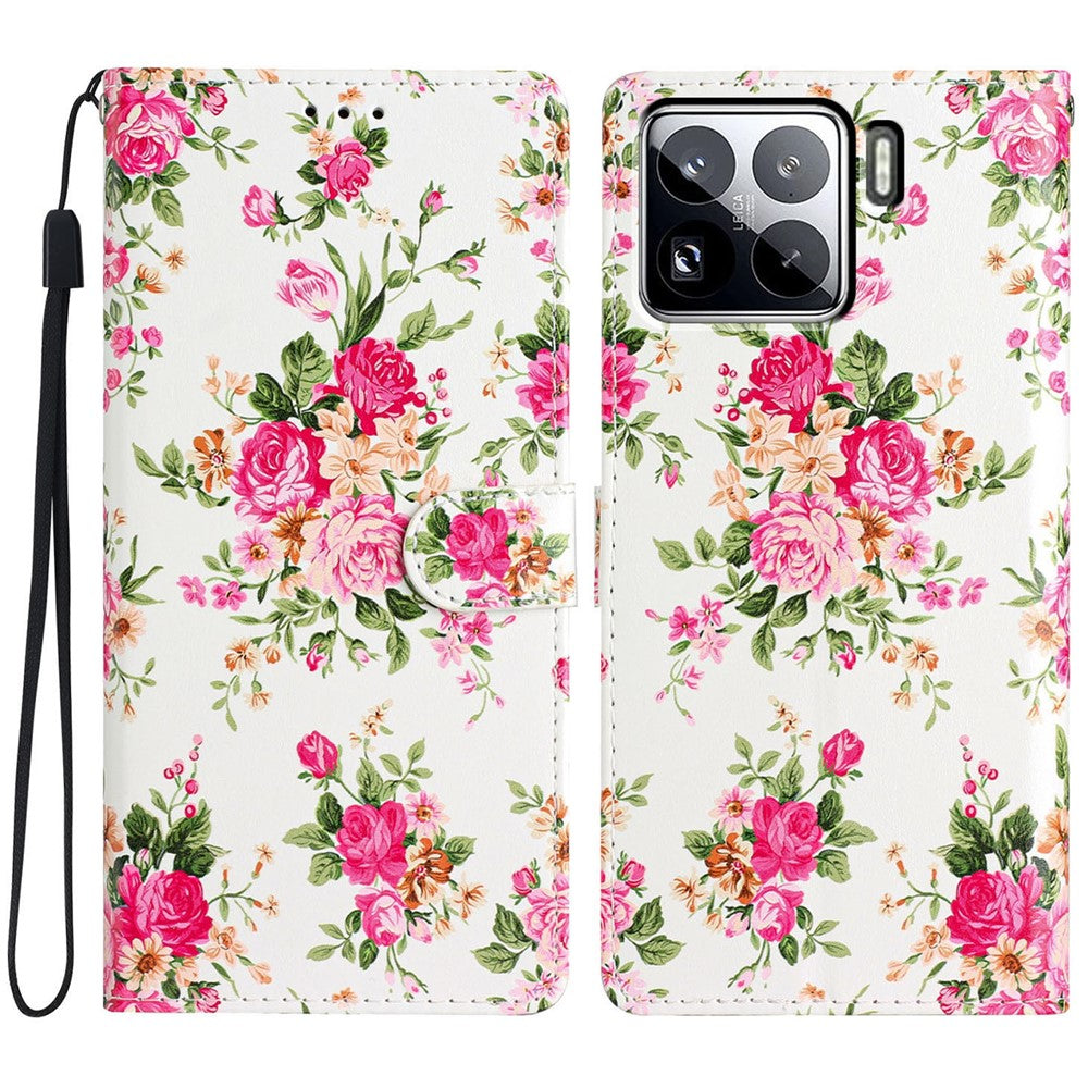 For Xiaomi 15 Pro Wallet Case PU Leather Pattern Printing Stand Phone Cover with Strap