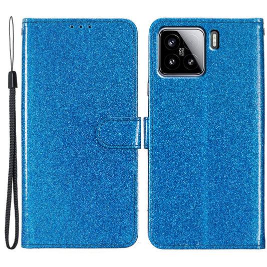 Xiaomi 15 Pro Handyhülle – Brieftaschen- aus glitzerndem, kratzfestem Leder mit Ständer