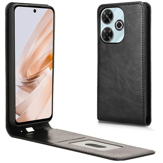 Phone Case For Xiaomi Redmi 13 4G / Note 13R 5G / Poco M6 4G Magnetic Vertical Flip Leather Cover with Card Slot