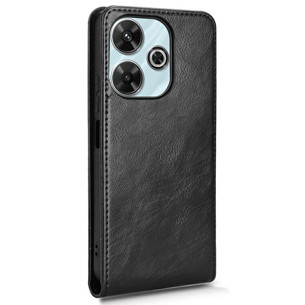 Phone Case For Xiaomi Redmi 13 4G / Note 13R 5G / Poco M6 4G Magnetic Vertical Flip Leather Cover with Card Slot