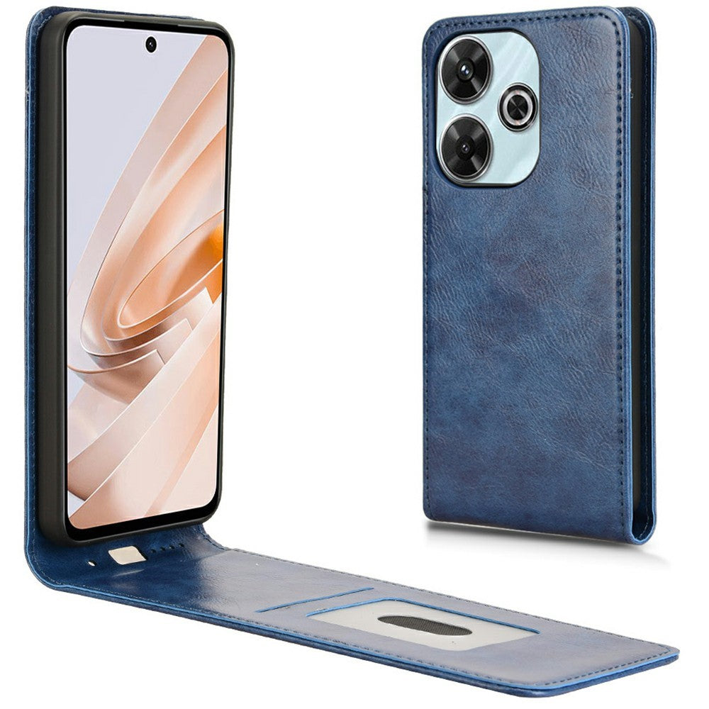Phone Case For Xiaomi Redmi 13 4G / Note 13R 5G / Poco M6 4G Magnetic Vertical Flip Leather Cover with Card Slot