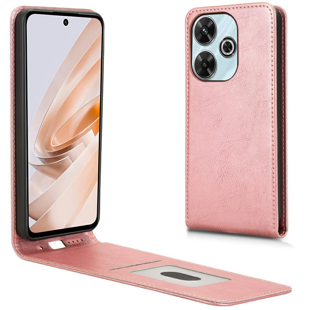Phone Case For Xiaomi Redmi 13 4G / Note 13R 5G / Poco M6 4G Magnetic Vertical Flip Leather Cover with Card Slot