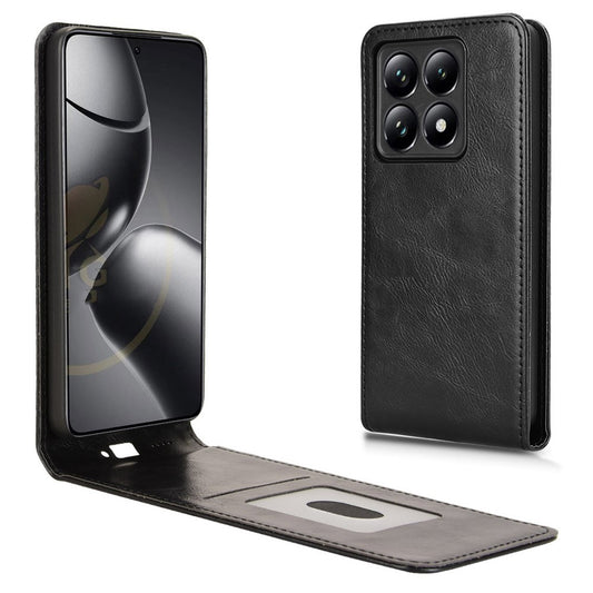 Xiaomi 14T Handyhülle – mit Kartensteckplatz, magnetische vertikale Flip- aus Leder