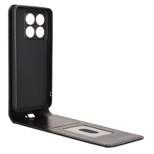 Xiaomi 14T Handyhülle – mit Kartensteckplatz, magnetische vertikale Flip- aus Leder