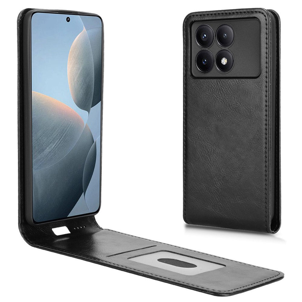 For Xiaomi Poco X6 Pro 5G  /  Redmi K70E 5G Case with Card Slot Magnetic Vertical Flip Leather Phone Cover