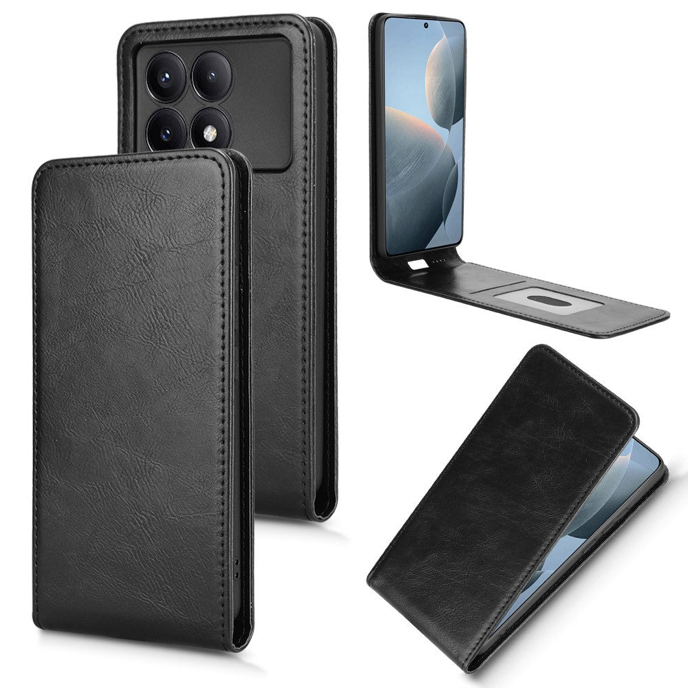For Xiaomi Poco X6 Pro 5G  /  Redmi K70E 5G Case with Card Slot Magnetic Vertical Flip Leather Phone Cover