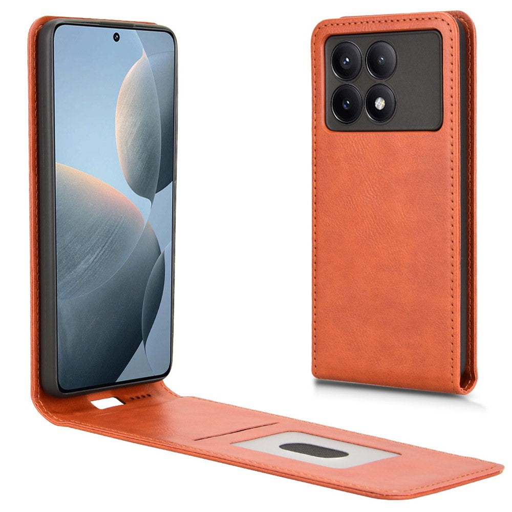 For Xiaomi Poco X6 Pro 5G  /  Redmi K70E 5G Case with Card Slot Magnetic Vertical Flip Leather Phone Cover
