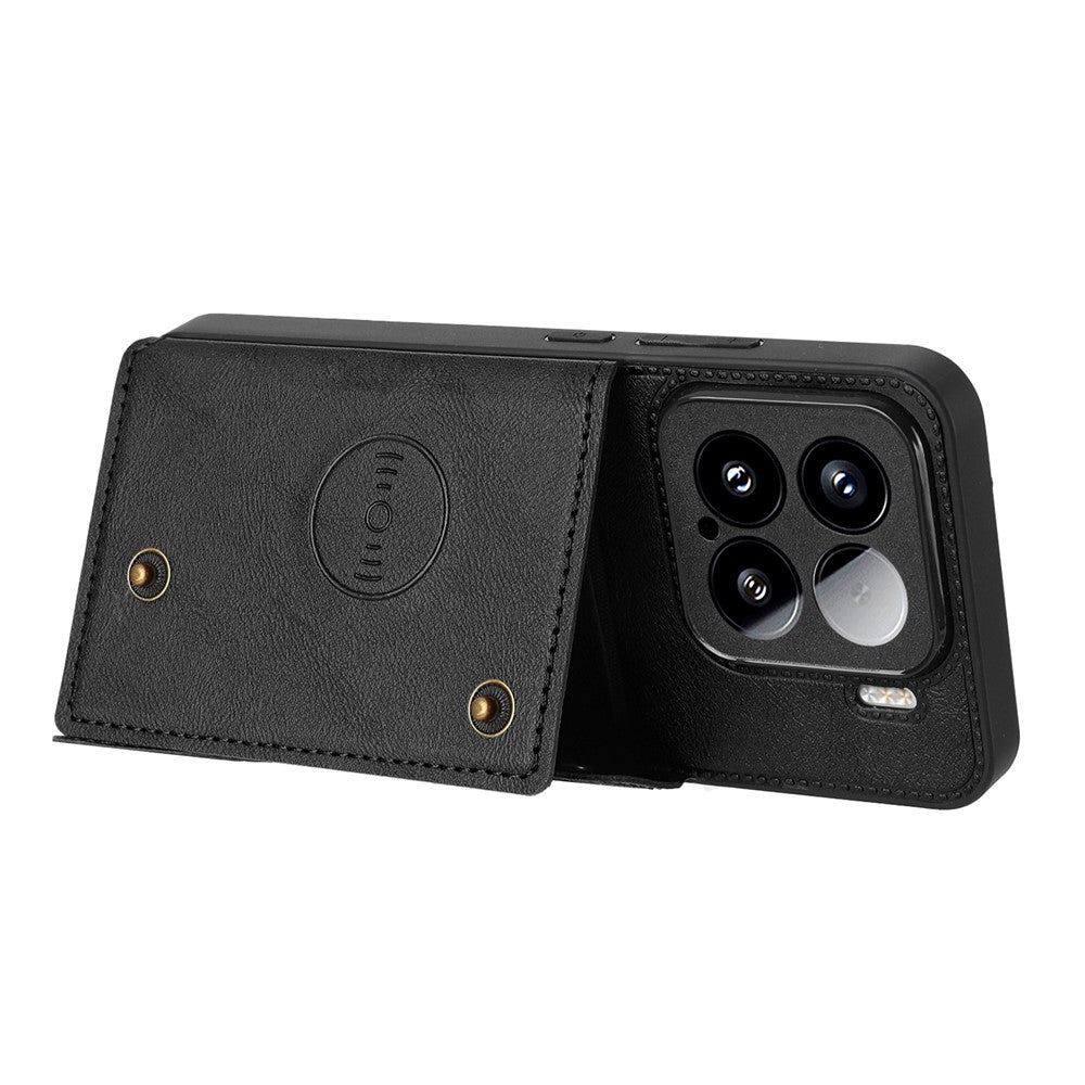 For Xiaomi 15 Case with Card Slots Kickstand Leather + TPU Phone Cover