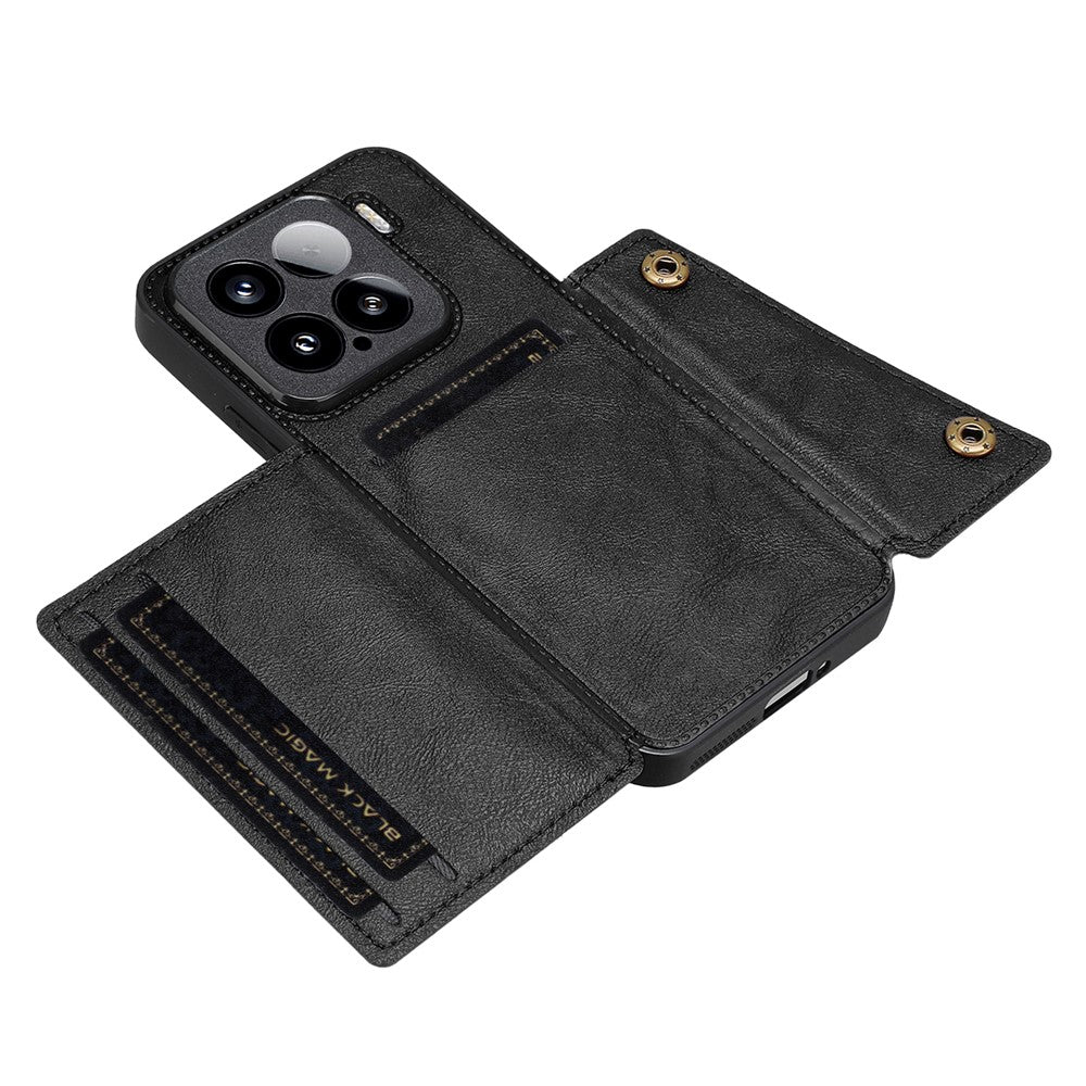 For Xiaomi 15 Case with Card Slots Kickstand Leather + TPU Phone Cover
