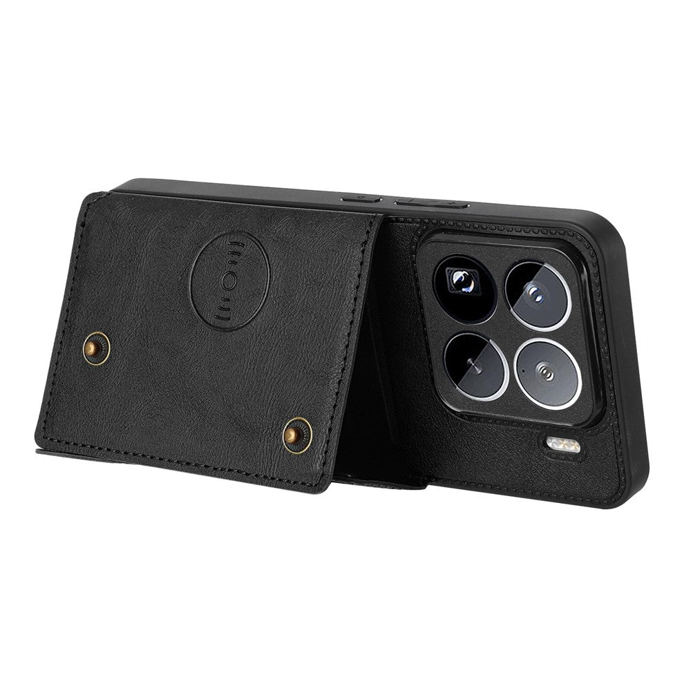 For Xiaomi 15 Pro Case with Card Slots Kickstand Leather + TPU Phone Cover