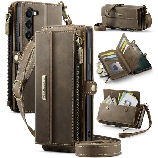 Galaxy S23 Plus Wallet-Hülle – Mit RFID-blockierende Reißverschluss-Brieftasche, Ständer & Riemen