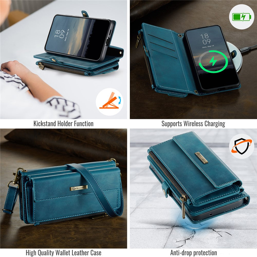 Galaxy S23 Plus Wallet-Hülle – Mit RFID-blockierende Reißverschluss-Brieftasche, Ständer & Riemen