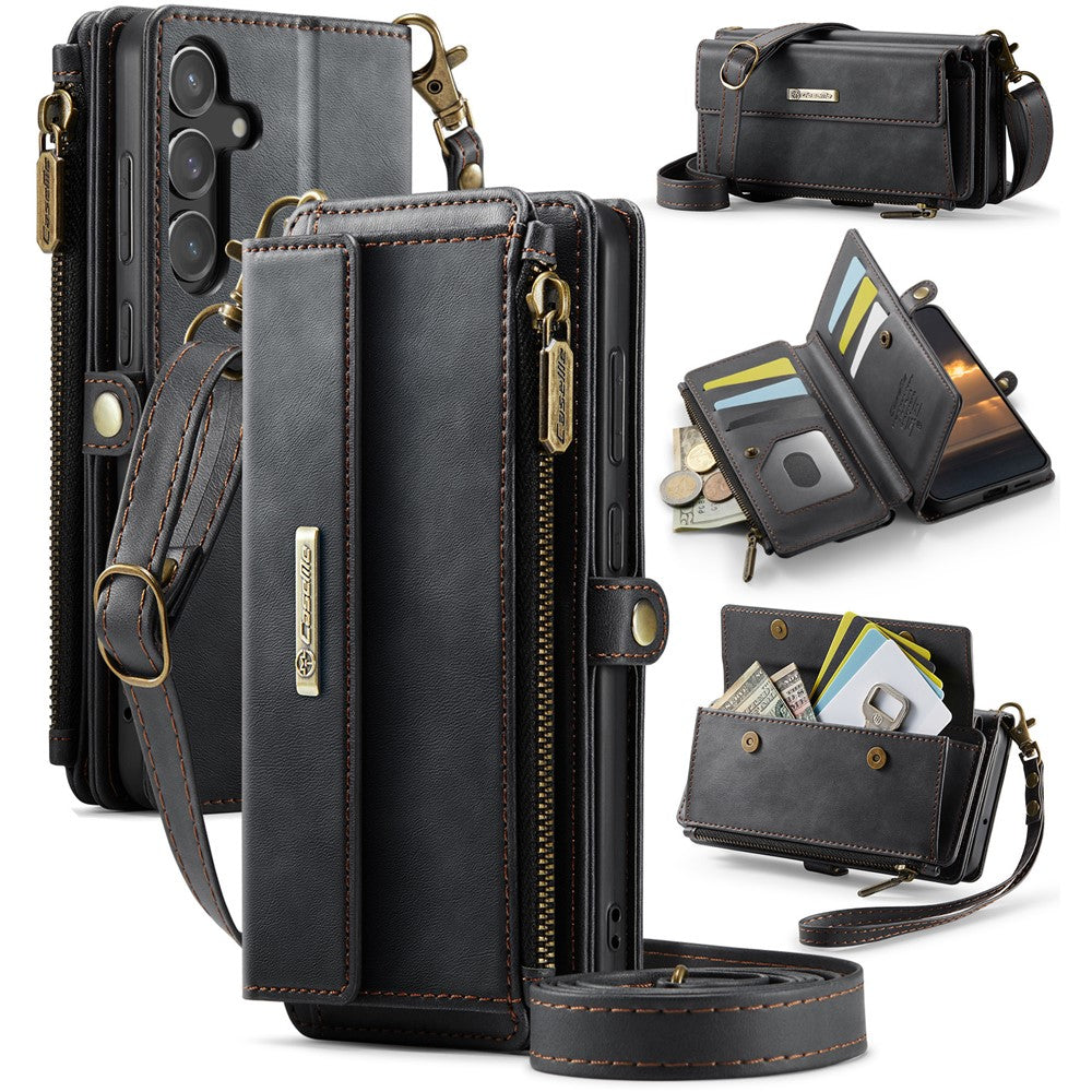 Galaxy S23 FE Wallet-Hülle – Mit RFID-blockierende Reißverschluss-Brieftasche, Ständer & Riemen