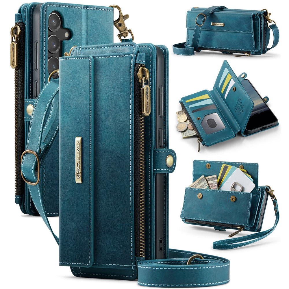 Galaxy S23 FE Wallet-Hülle – Mit RFID-blockierende Reißverschluss-Brieftasche, Ständer & Riemen