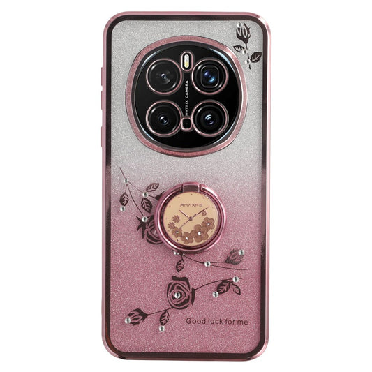 Honor Magic7 Pro 5G Handyhülle – KADEM Ring Ständer TPU Blumen Farbverlauf Glitzer
