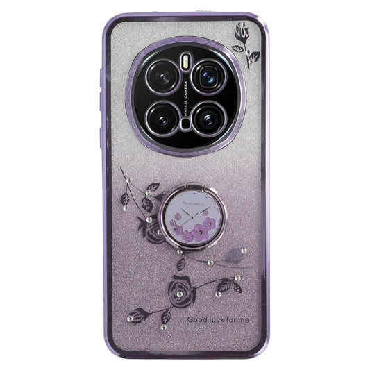 Honor Magic7 Pro 5G Handyhülle – KADEM Ring Ständer TPU Blumen Farbverlauf Glitzer