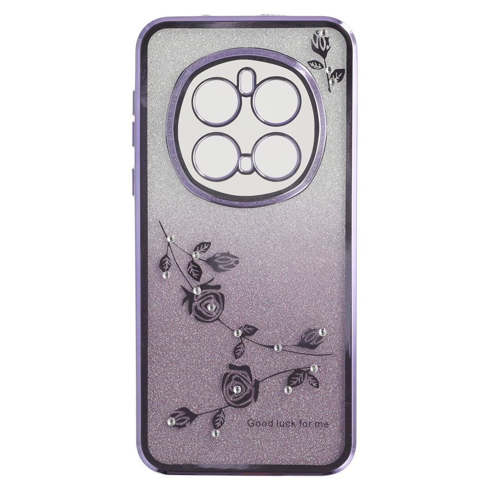 KADEM For Honor Magic7 Pro 5G Case Ring Kickstand TPU Flowers Phone Cover Gradient Glitter