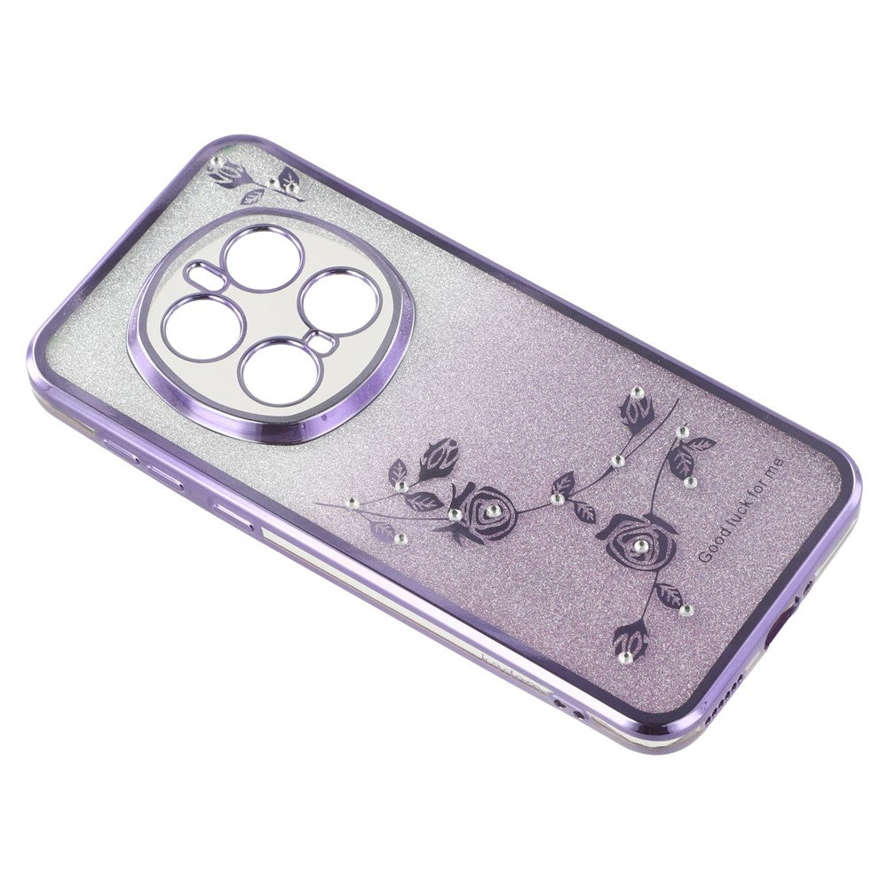 KADEM For Honor Magic7 Pro 5G Case Ring Kickstand TPU Flowers Phone Cover Gradient Glitter