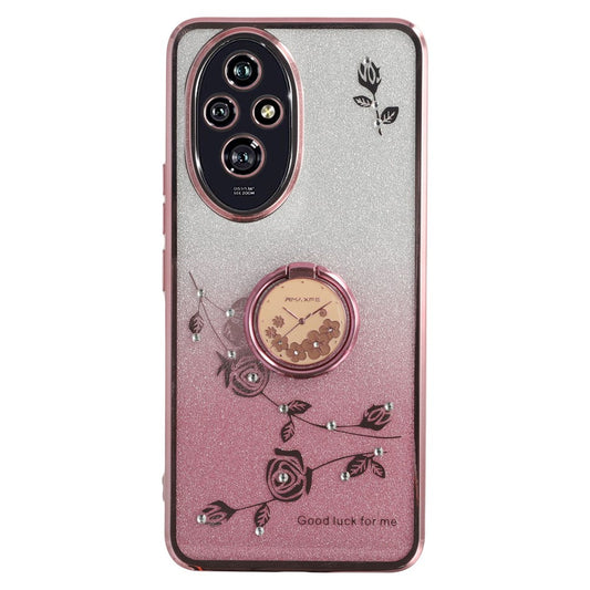 Honor 200 5G Handyhülle – KADEM Ring Ständer TPU Blumen Farbverlauf Glitzer