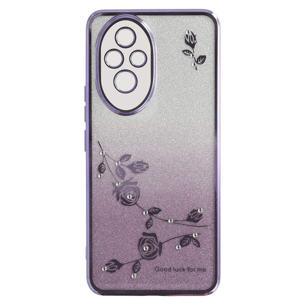 KADEM For Honor 200 5G Case Ring Kickstand TPU Flowers Phone Cover Gradient Glitter