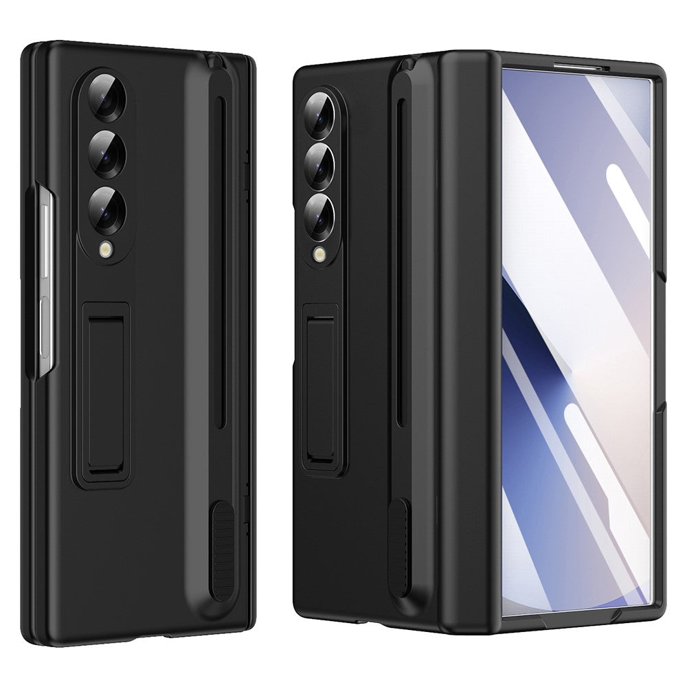 For Samsung Galaxy Z Fold3 5G Kickstand Phone Case with Tempered Glass Screen Protector and Stylus Pen