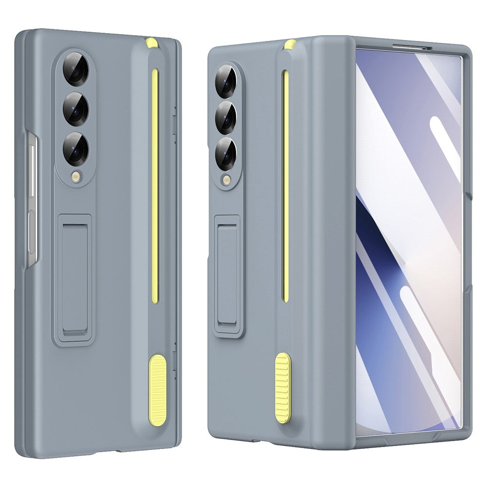 For Samsung Galaxy Z Fold6 5G Kickstand PC Phone Case with Tempered Glass Screen Protector and Stylus Pen