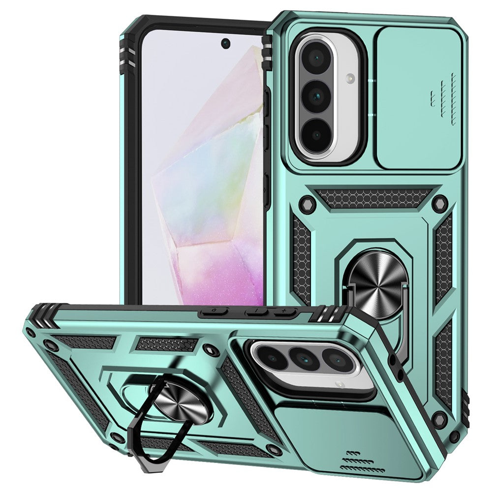 Galaxy A36 5G / A56 5G Stoßfeste Schutzhülle – mit Kameraschutz-Schieber & 360° Ringhalter
