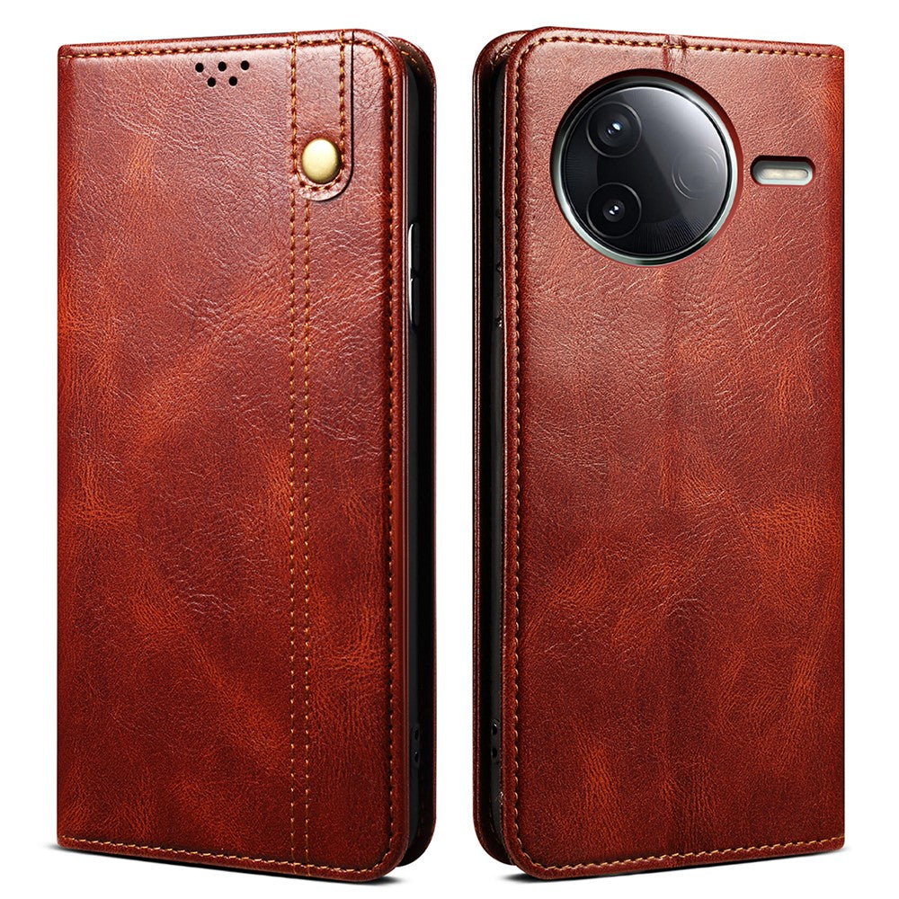 For Xiaomi Poco F7 Ultra 5G / Redmi K80 Pro 5G Case Crazy Horse Texture Waxy Leather Wallet Stand Phone Cover