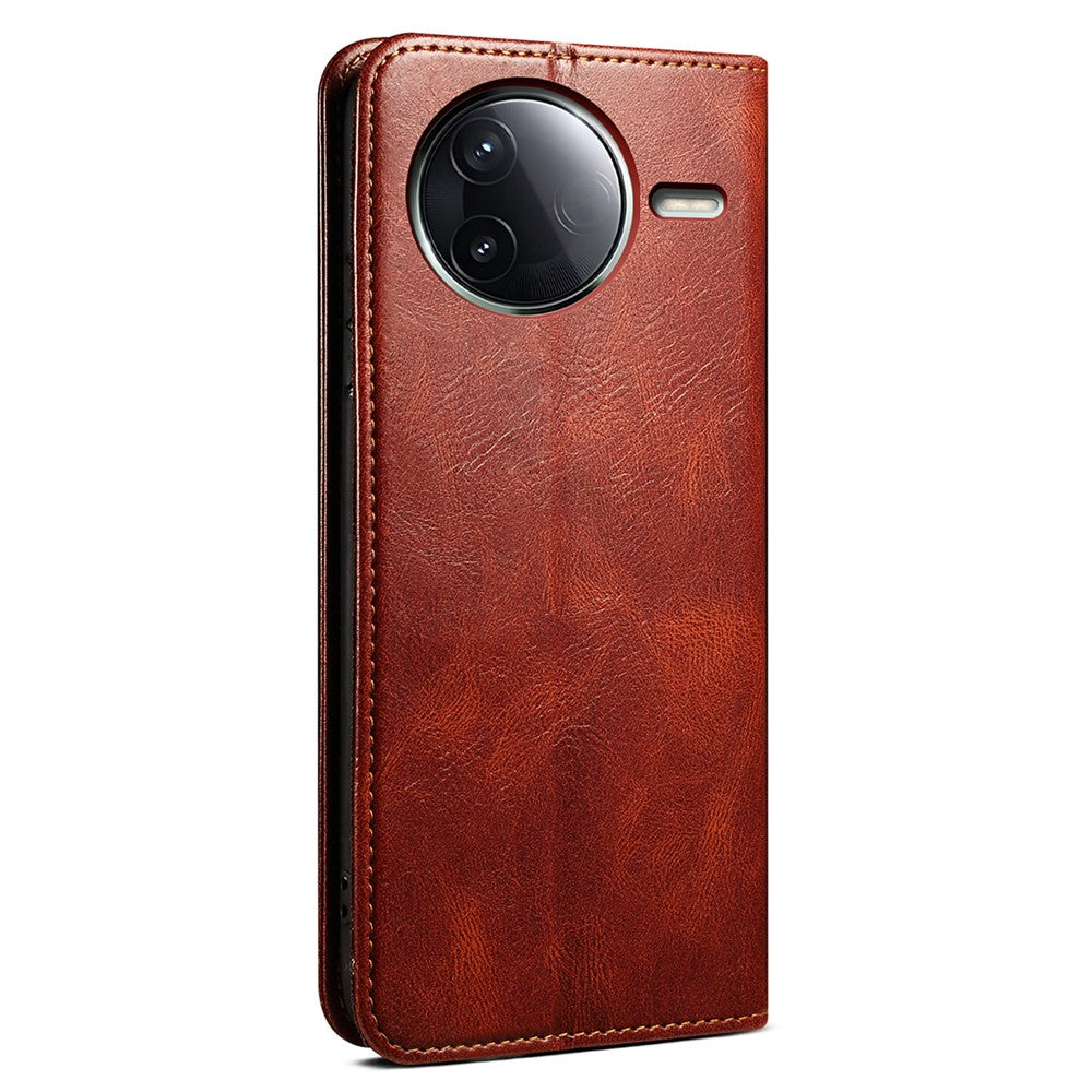 For Xiaomi Poco F7 Ultra 5G / Redmi K80 Pro 5G Case Crazy Horse Texture Waxy Leather Wallet Stand Phone Cover