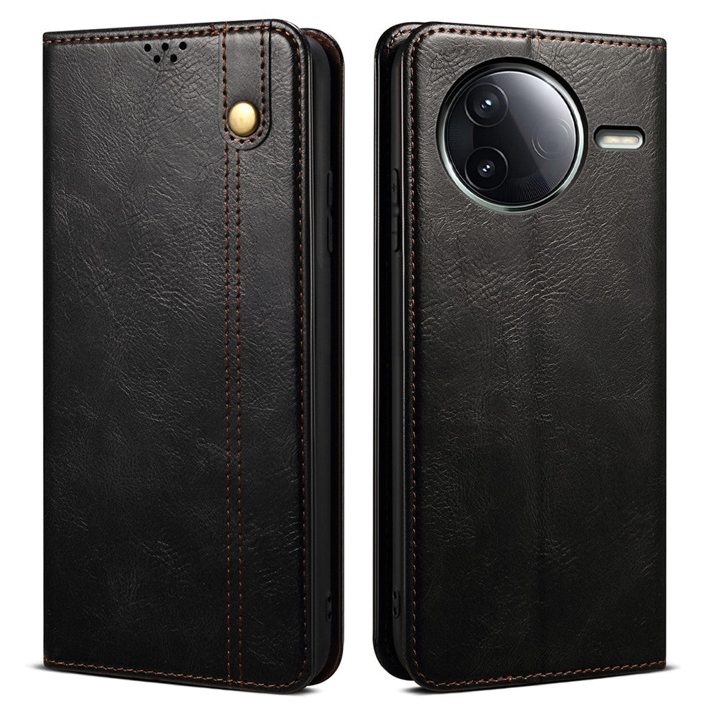 For Xiaomi Poco F7 Ultra 5G / Redmi K80 Pro 5G Case Crazy Horse Texture Waxy Leather Wallet Stand Phone Cover
