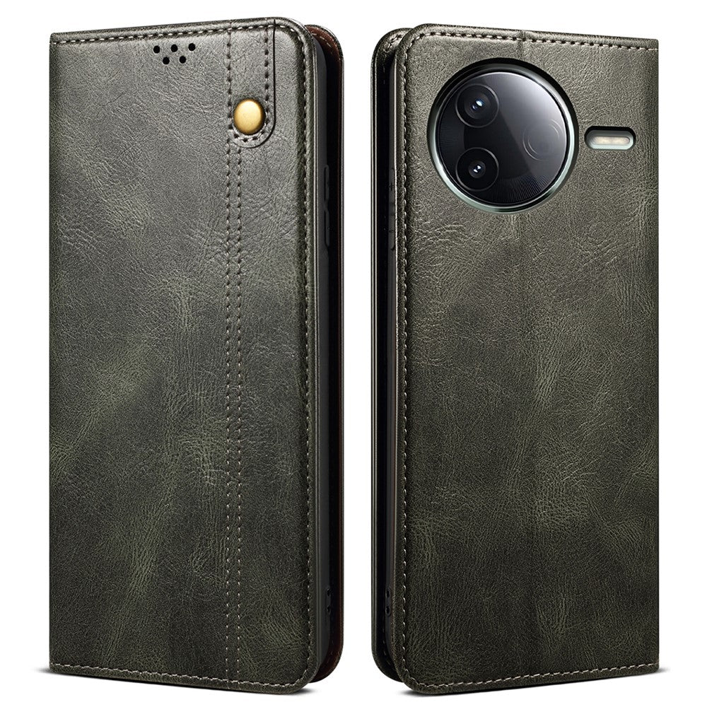 For Xiaomi Poco F7 Ultra 5G / Redmi K80 Pro 5G Case Crazy Horse Texture Waxy Leather Wallet Stand Phone Cover