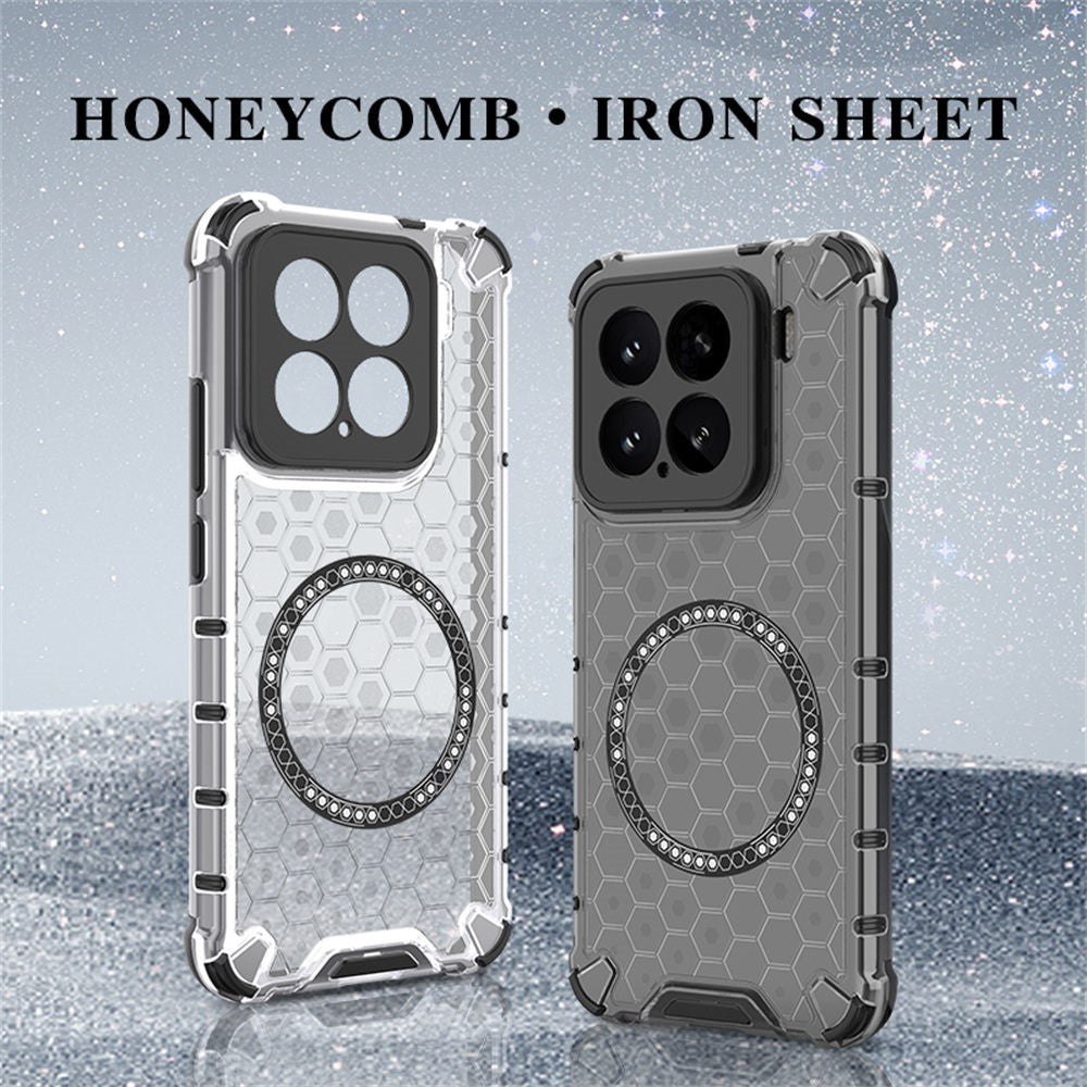 For Xiaomi 15 Pro Magnetic Case Honeycomb Design TPU + PC Phone Cover