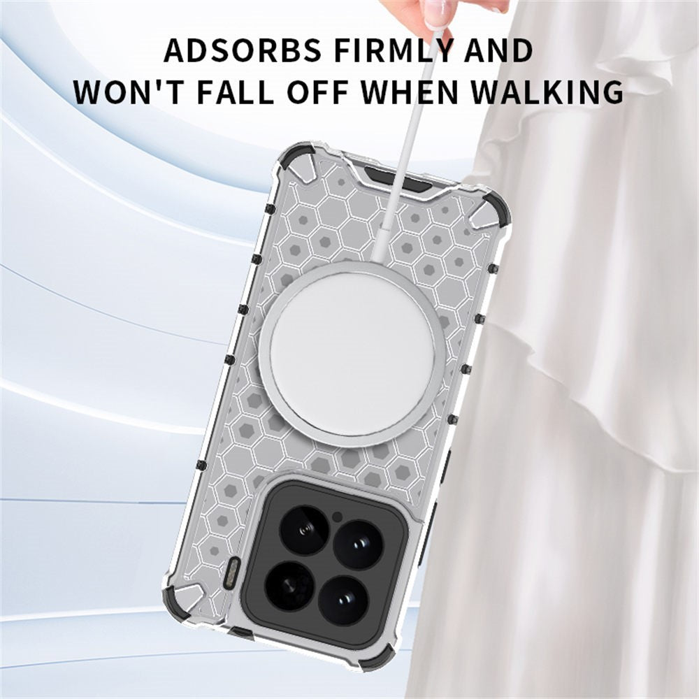 For Xiaomi 15 Pro Magnetic Case Honeycomb Design TPU + PC Phone Cover