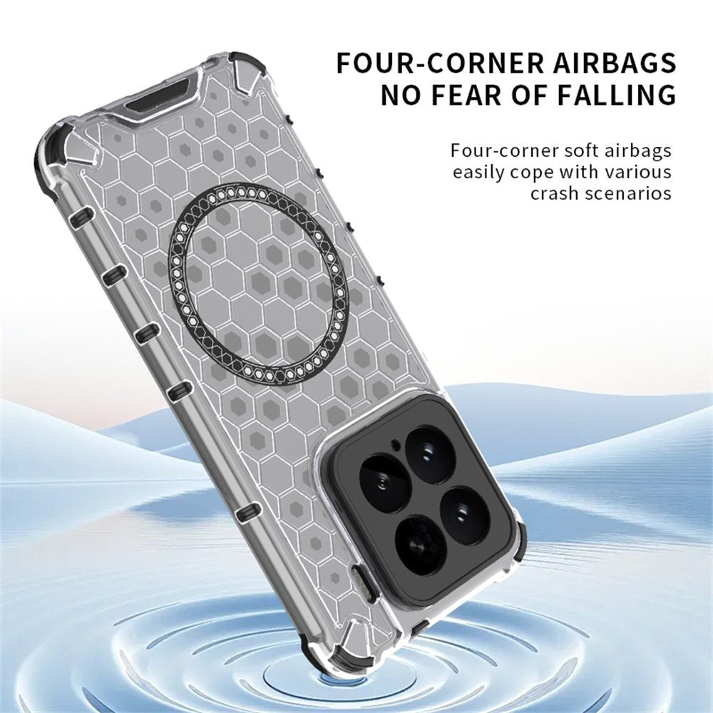 For Xiaomi 15 Pro Magnetic Case Honeycomb Design TPU + PC Phone Cover