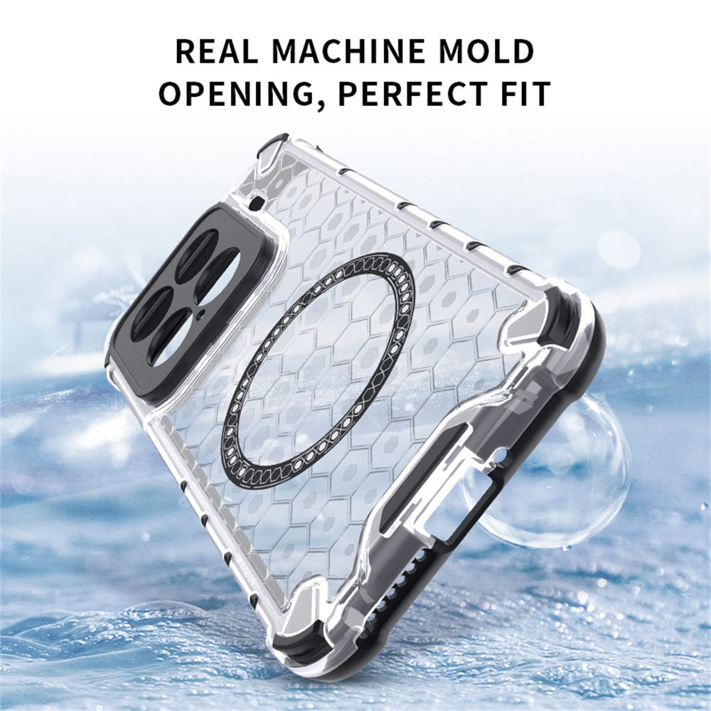 For Xiaomi 15 Pro Magnetic Case Honeycomb Design TPU + PC Phone Cover