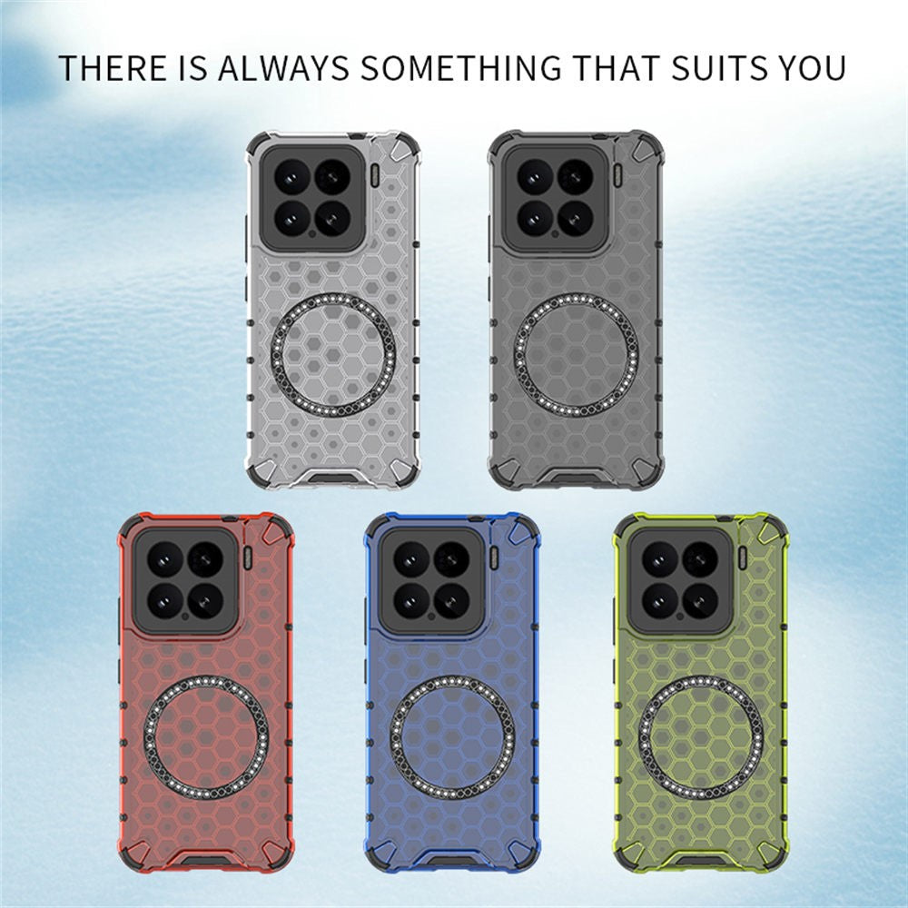 For Xiaomi 15 Pro Magnetic Case Honeycomb Design TPU + PC Phone Cover