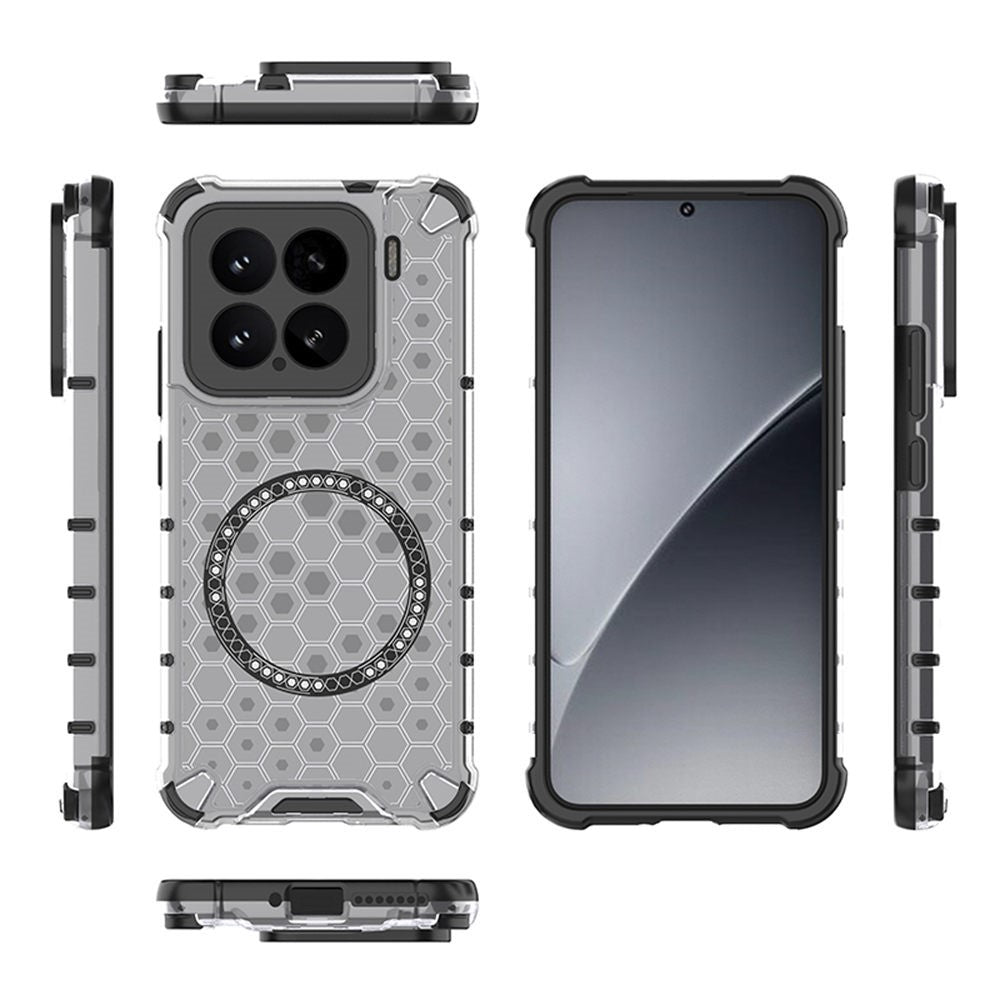For Xiaomi 15 Pro Magnetic Case Honeycomb Design TPU + PC Phone Cover