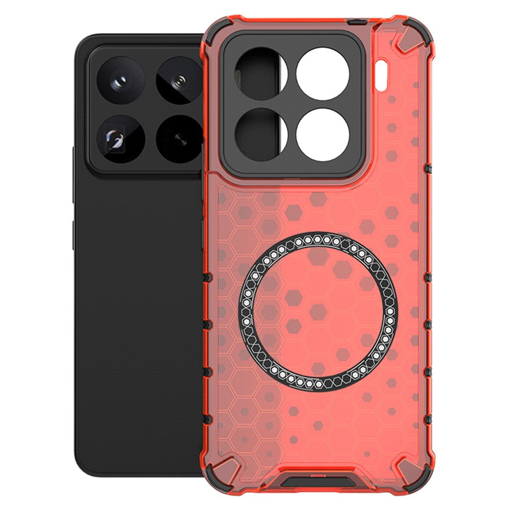 For Xiaomi 15 Pro Magnetic Case Honeycomb Design TPU + PC Phone Cover
