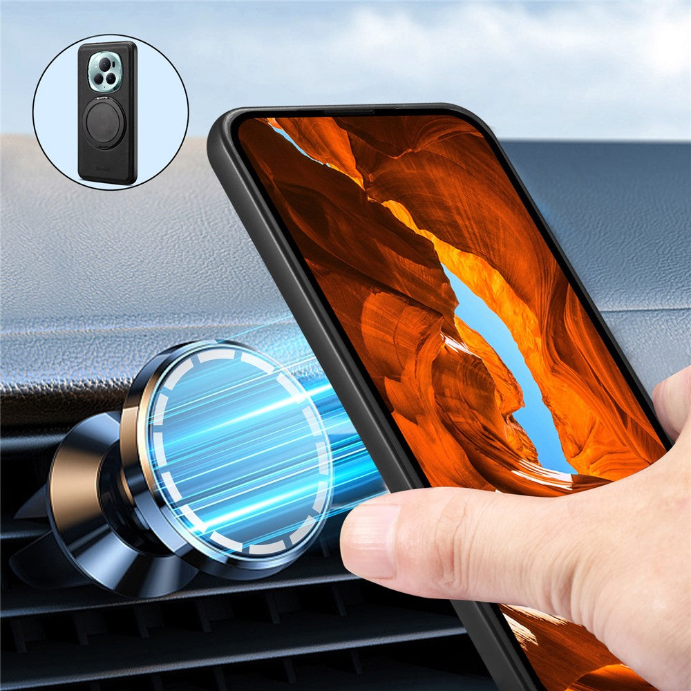 Honor Magic6 Pro 5G Magnetische Handyhülle – Mit drehbarem Ständer, aus Leder, PC & TPU