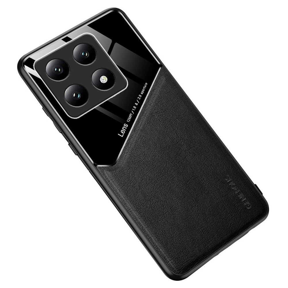 For Xiaomi 14T Case Leather Coated PC+TPU Phone Back Cover