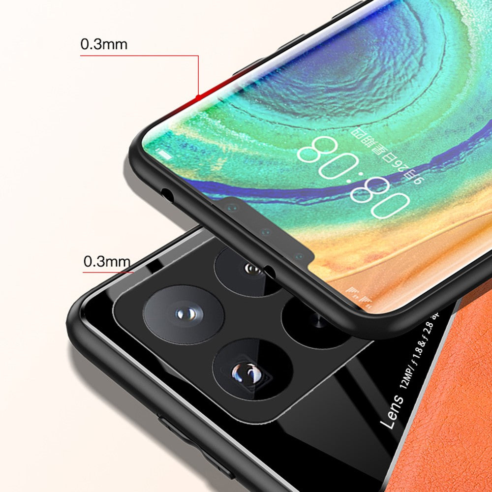 For Xiaomi 15 Pro Case Leather Coated PC+TPU Phone Back Cover