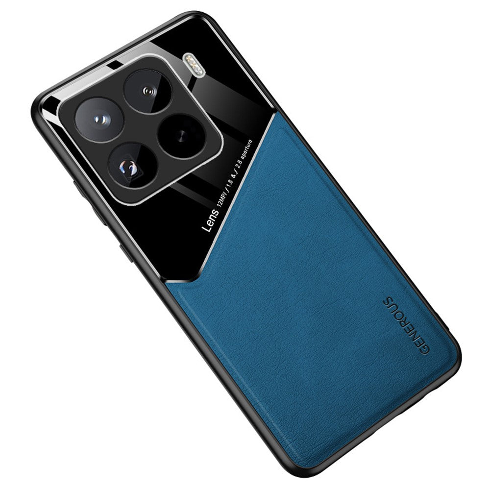 For Xiaomi 15 Pro Case Leather Coated PC+TPU Phone Back Cover