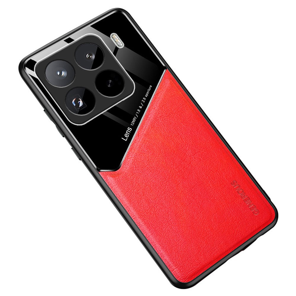 For Xiaomi 15 Pro Case Leather Coated PC+TPU Phone Back Cover