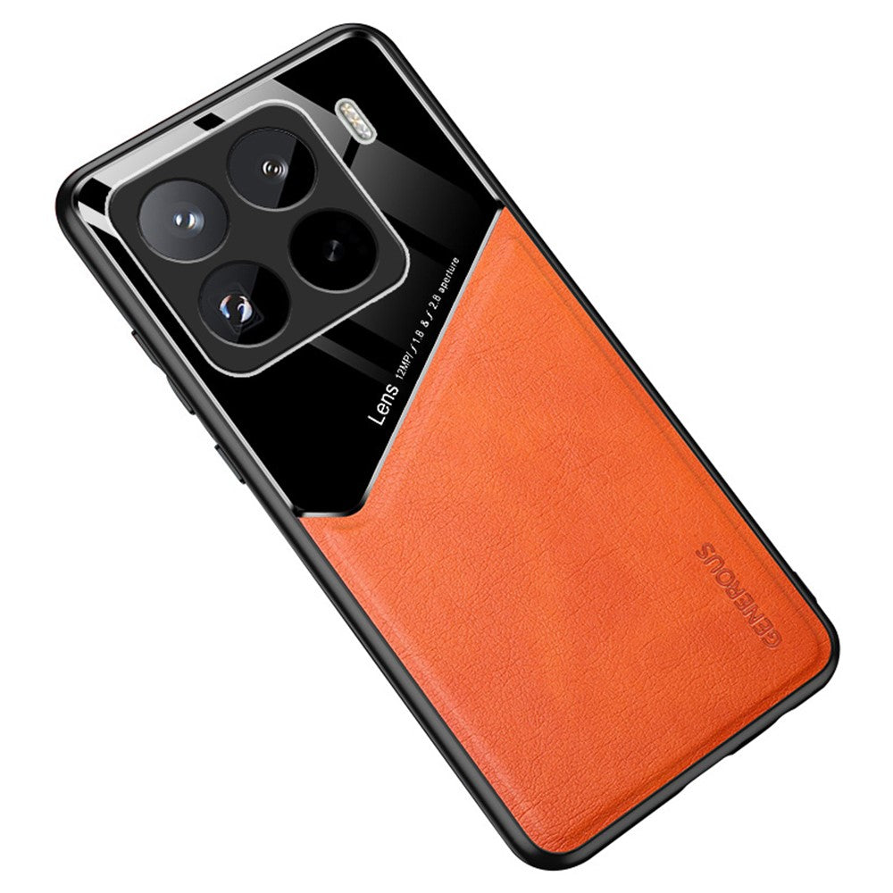 For Xiaomi 15 Pro Case Leather Coated PC+TPU Phone Back Cover