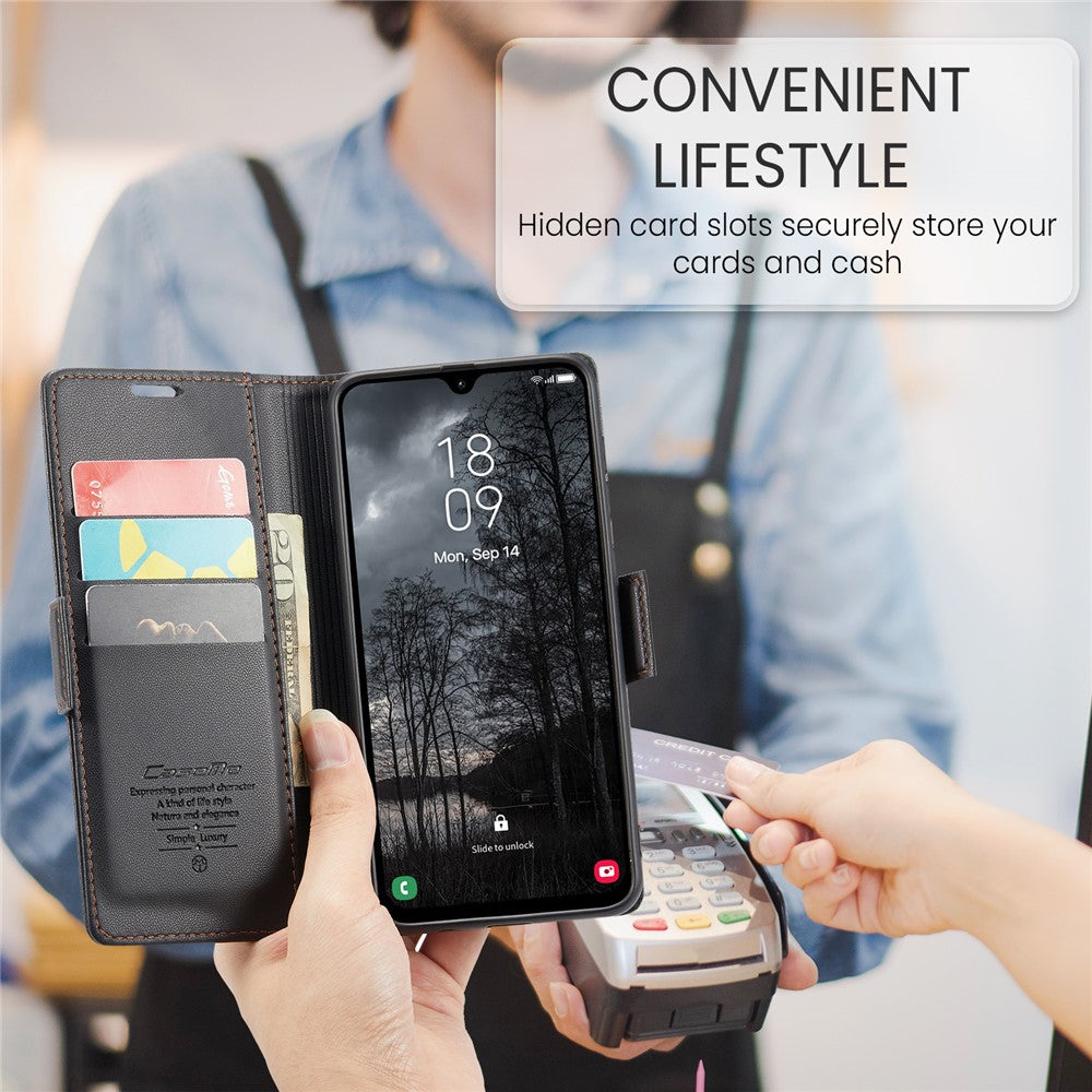 Galaxy A26 5G Glänzende Wallet-Hülle – RFID-Schutz & Ständer
