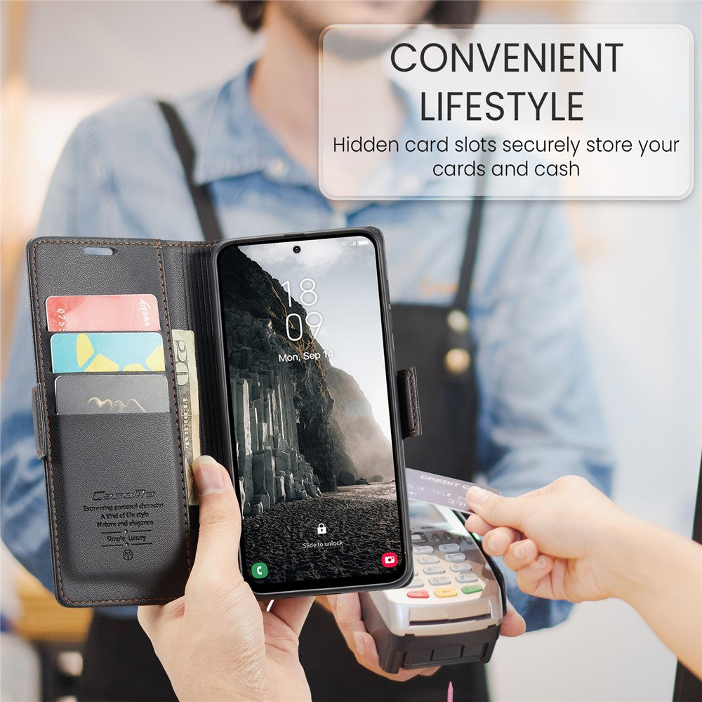 Galaxy A36 5G Glänzende Wallet-Hülle – RFID-Schutz & Ständer