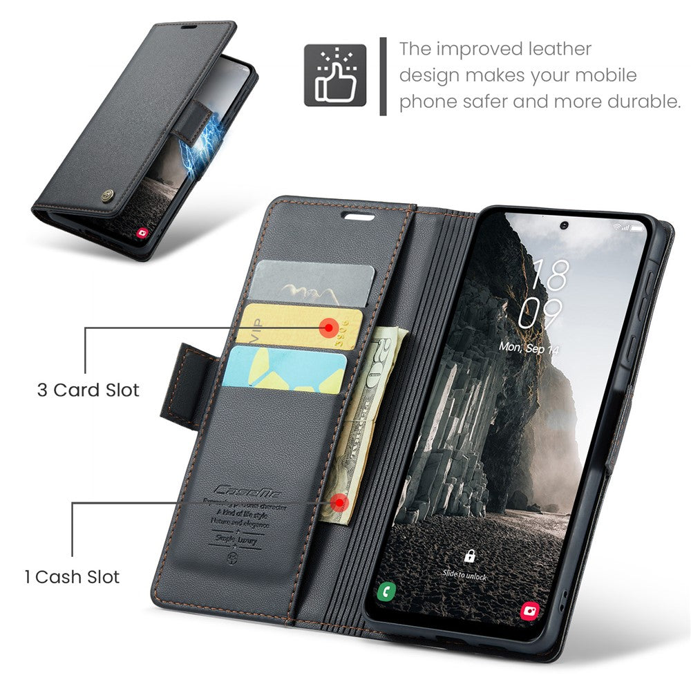 Galaxy A56 5G Glänzende Wallet-Hülle – RFID-Schutz & Ständer