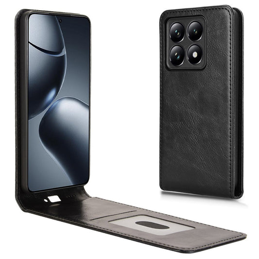 Xiaomi 14T Pro Handyhülle – mit Kartensteckplatz, magnetische vertikale Flip- aus Leder