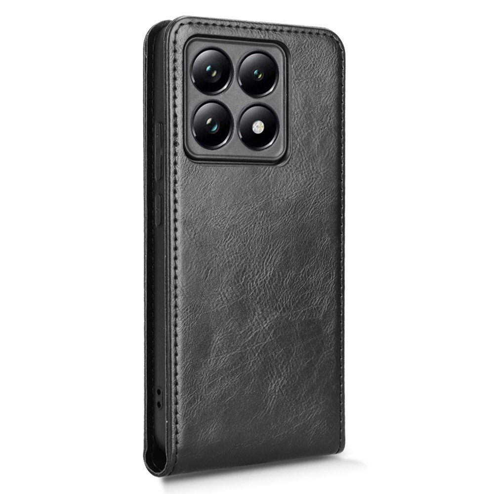 For Xiaomi 14T Pro Case with Card Slot Magnetic Vertical Flip Leather Phone Cover